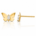 14k Madi K CZ Butterfly Baby Post Earrings - Lifestyle View