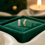 14k Madi K CZ Children's Three Stone Post Earrings - Lifestyle View