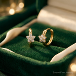 14k Madi K CZ Children's Flower Hinged Hoop Earrings - Lifestyle View