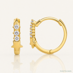 14k Madi K CZ Shooting Star Hinged Hoop Earrings - Lifestyle View