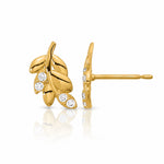 14k Madi K Kids CZ Fern Leaf Post Earrings - Lifestyle View