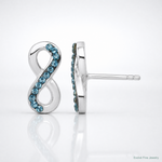 Sterling Silver Rhodium-Plated Polished Crystal Eternity Post Earrings - Lifestyle View
