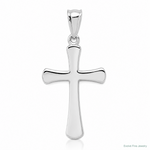 14k White Gold Hollow Cross Pendant - Lifestyle View