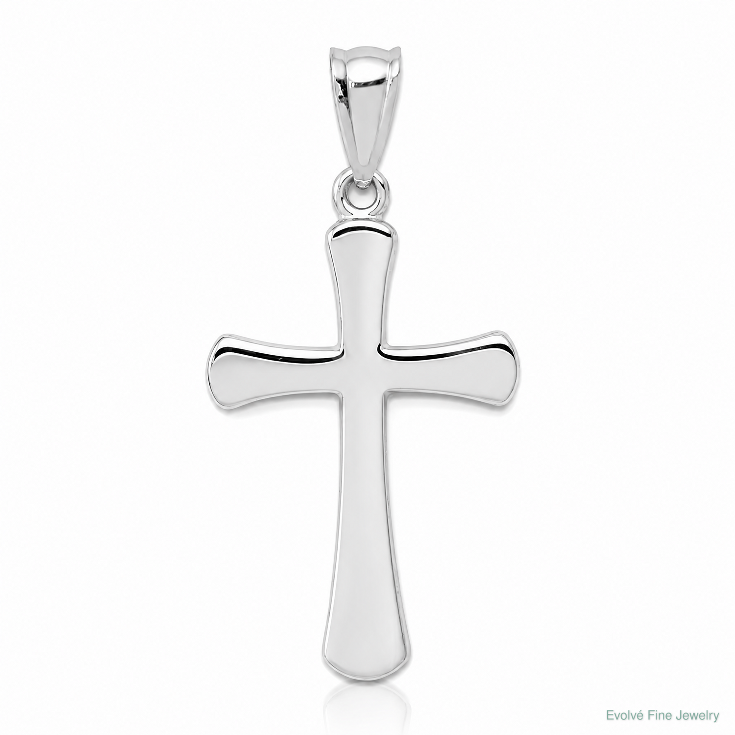 14k White Gold Hollow Cross Pendant - Lifestyle View