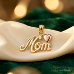 14k Two-tone MOM w/Heart Pendant - Lifestyle View