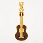14k Enameled Guitar Pendant - Lifestyle View