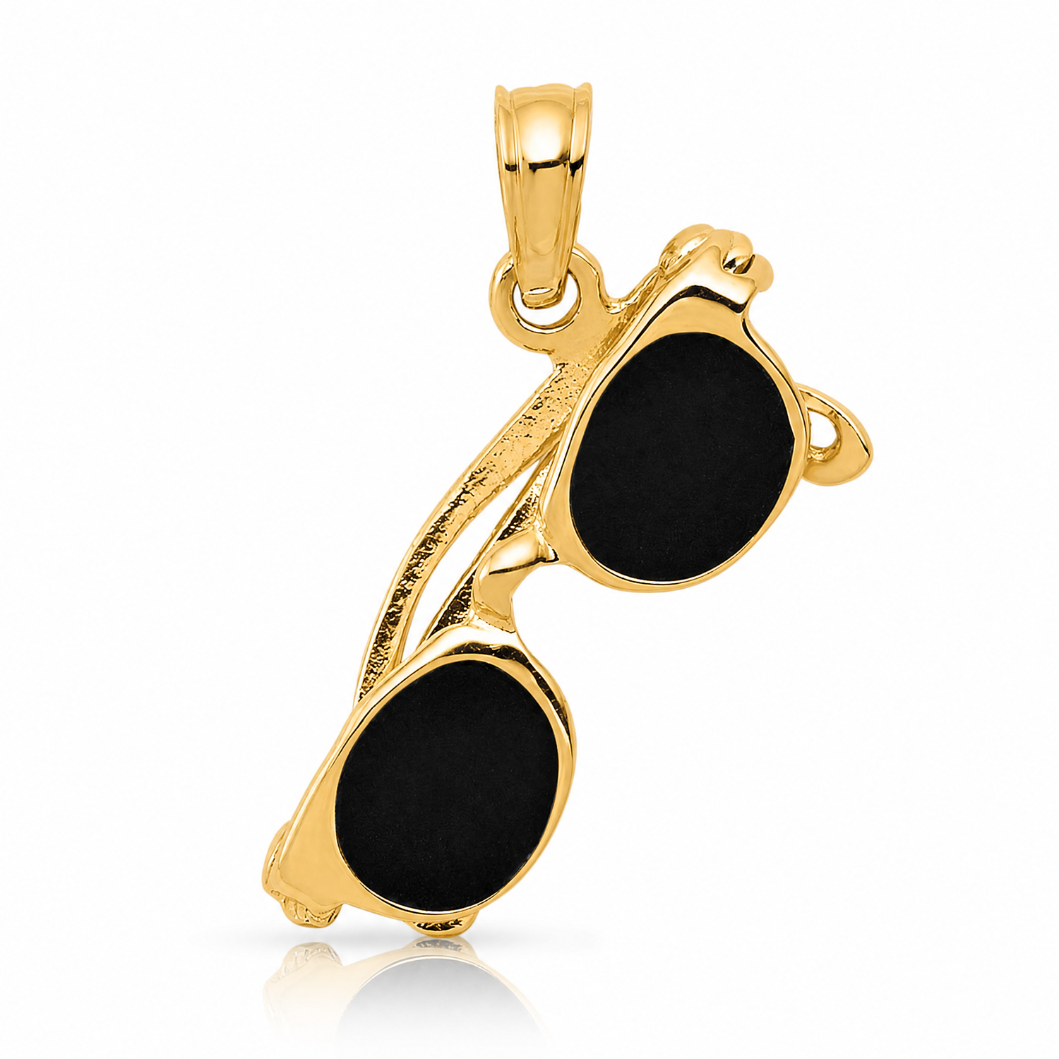 14k 3-D Black Enameled Moveable Sunglasses Pendant - Lifestyle View