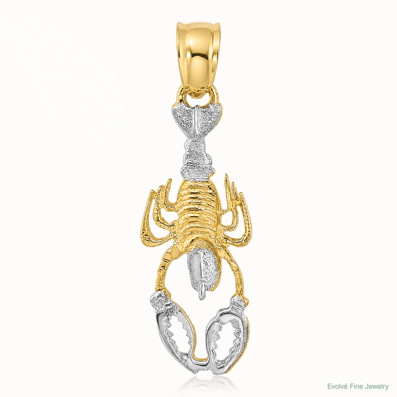 14K with White Rhodium Lobster Charm - Lifestyle View