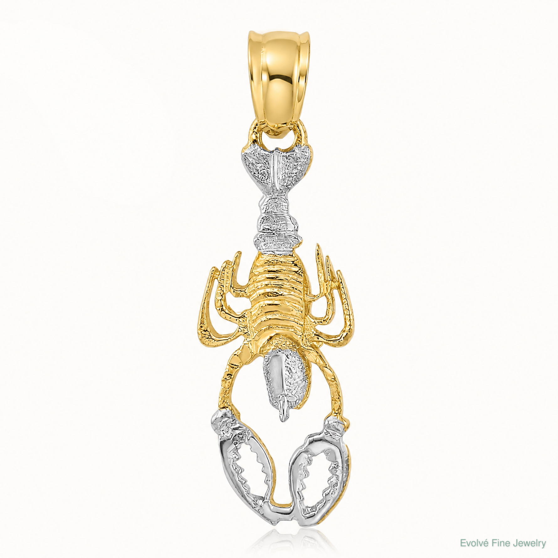 14K with White Rhodium Lobster Charm - Lifestyle View