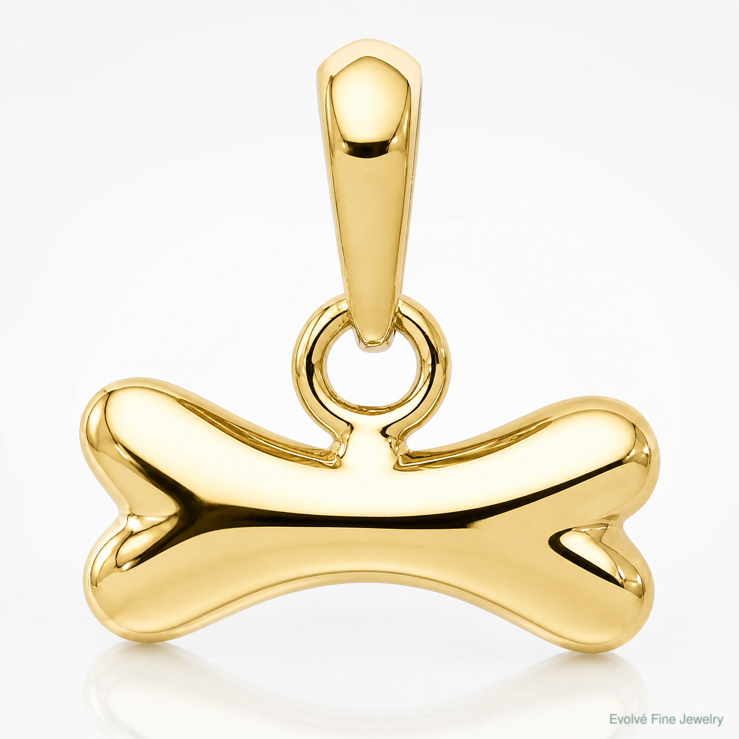 14k Dog Bone Pendant - Lifestyle View