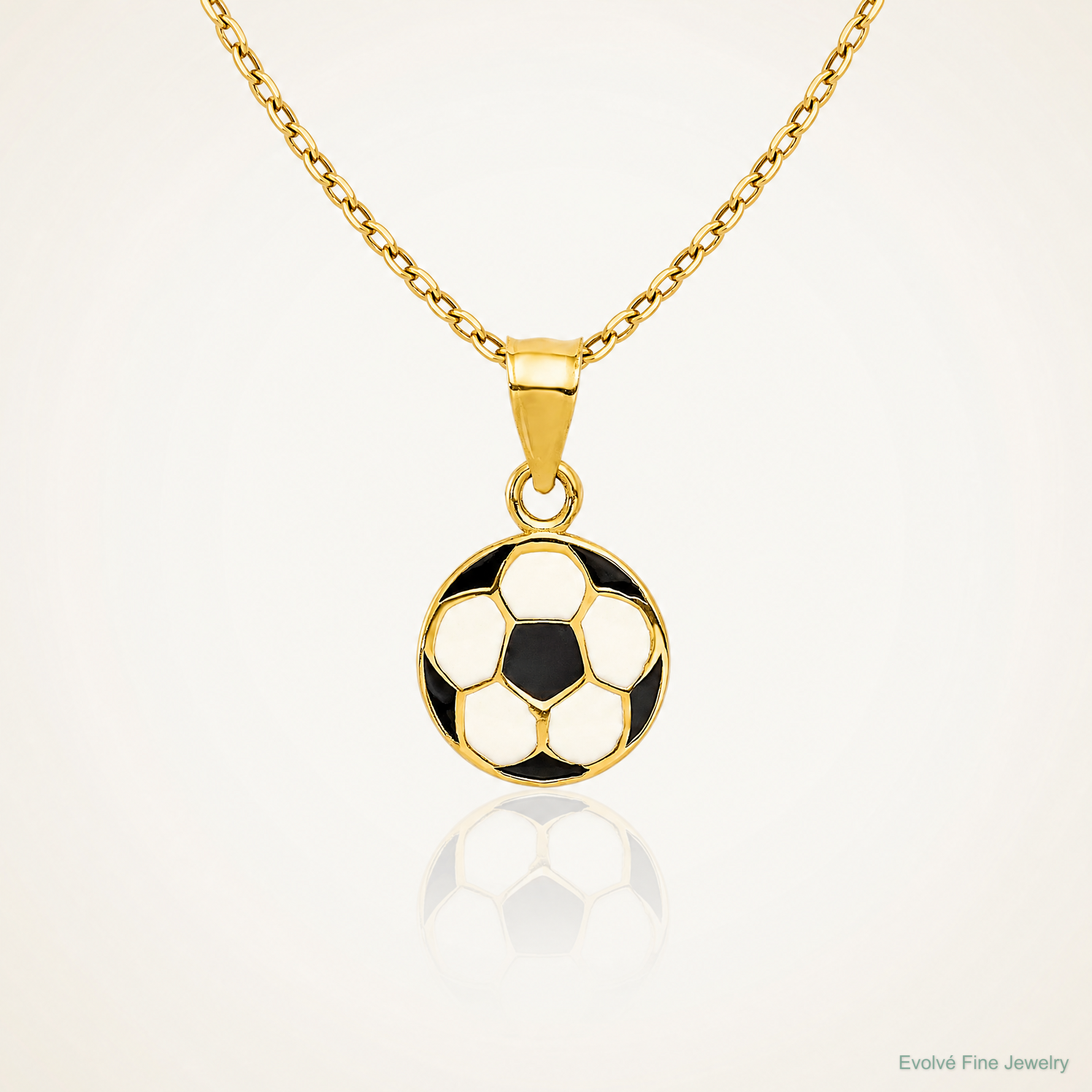14k Enameled Soccer Ball Pendant - Lifestyle View