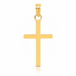 14k Polished Cross Pendant - Lifestyle View