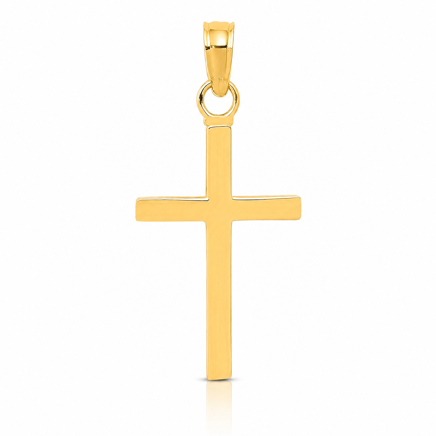 14k Polished Cross Pendant - Lifestyle View