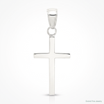 14k White Gold Polished Cross Pendant - Lifestyle View