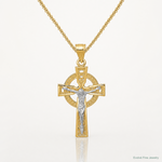 14k Two-tone Iona Crucifix Pendant - Lifestyle View