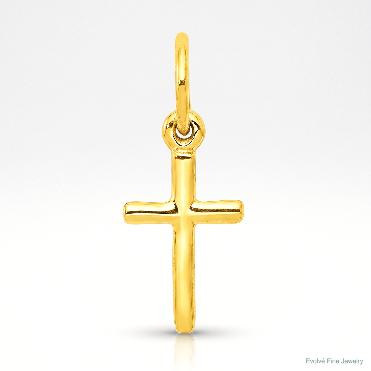 14k Small Cross Charm - Lifestyle View