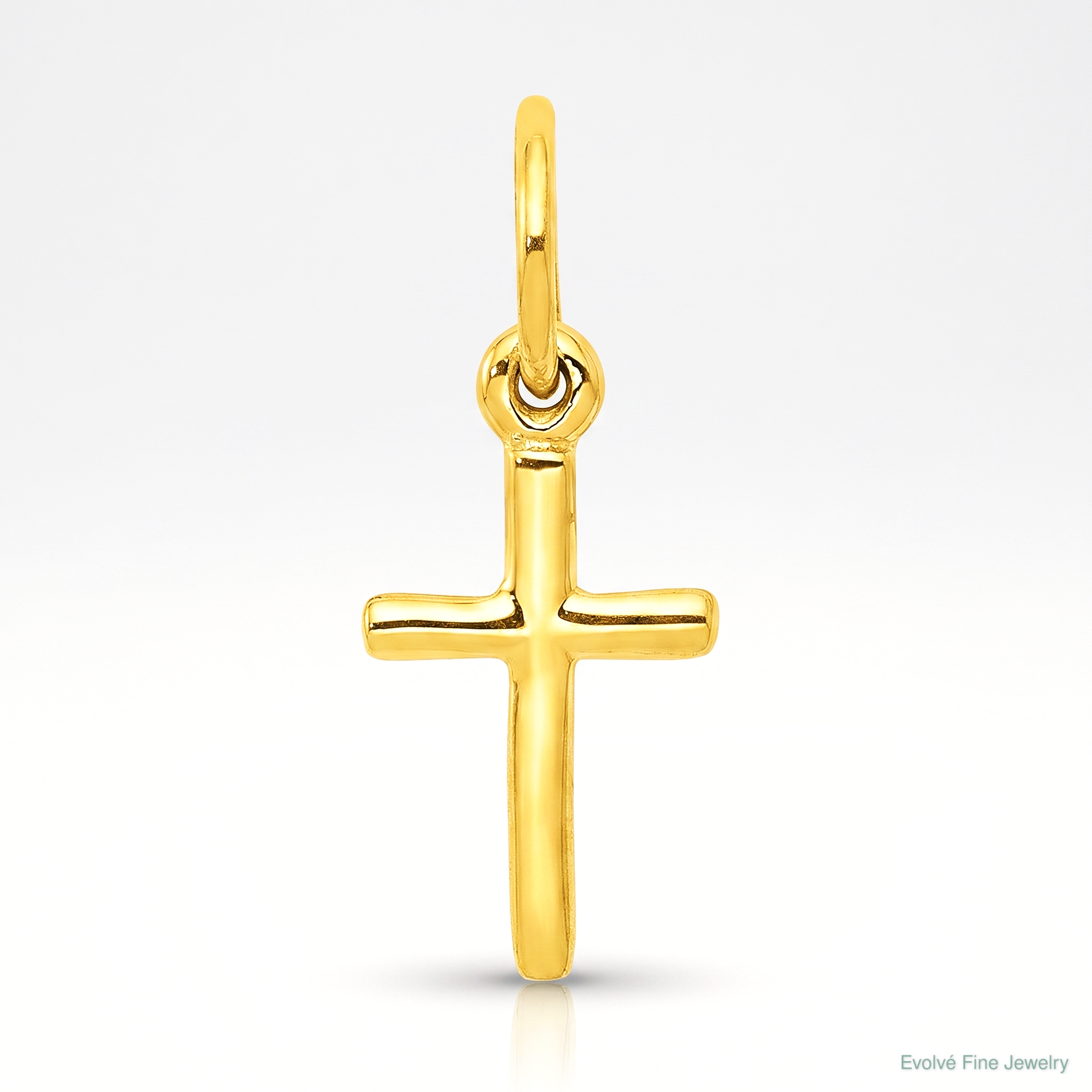 14k Small Cross Charm - Lifestyle View
