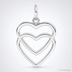 14k White Gold Double Heart Charm - Lifestyle View