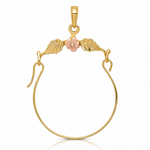 14k Two-tone Leaves w/Flower Charm Holder - Lifestyle View