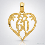 14k 60 Heart Pendant - Lifestyle View