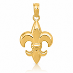 14k Small Fleur-De-Lis Pendant - Lifestyle View