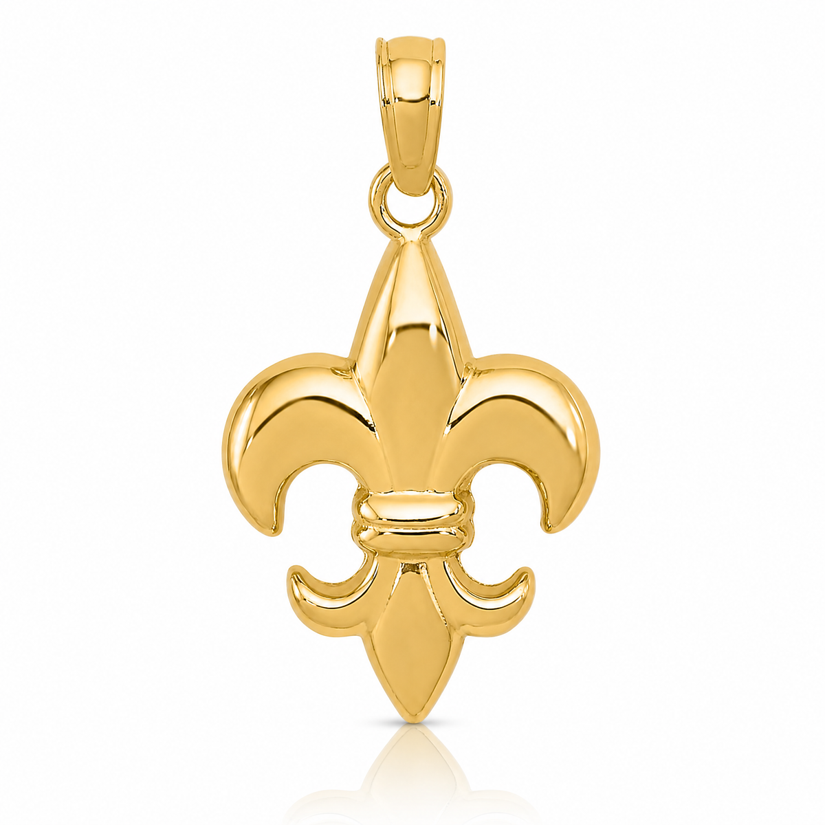14k Small Fleur-De-Lis Pendant - Lifestyle View