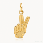 14k Peace Sign Charm - Lifestyle View