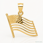 14K American Flag Pendant - Lifestyle View