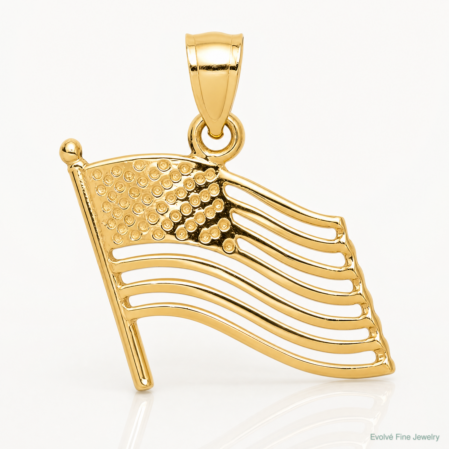 14K American Flag Pendant - Lifestyle View