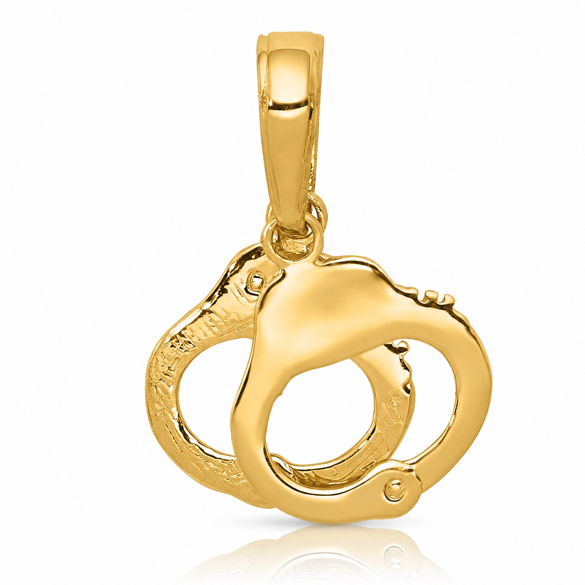 14k 2-Piece Handcuffs Pendant - Lifestyle View