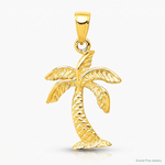 14k Palm Tree Pendant - Lifestyle View