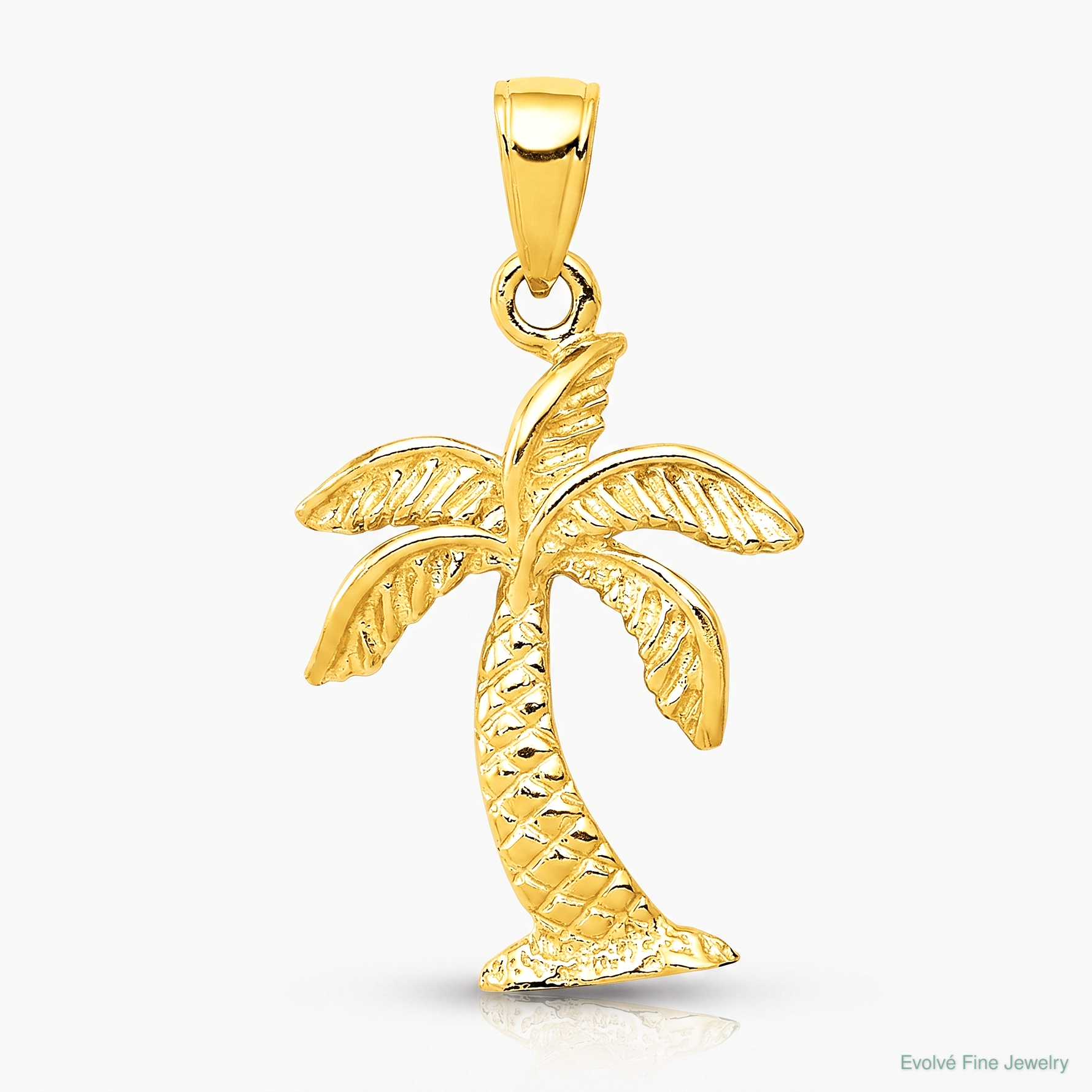 14k Palm Tree Pendant - Lifestyle View
