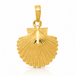14k Scallop Shell Pendant - Lifestyle View