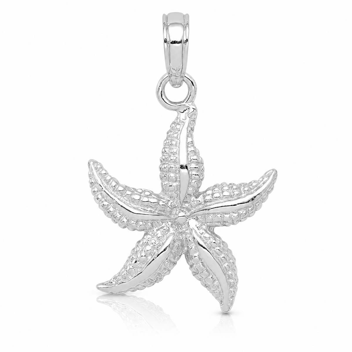 14k White Gold Starfish Pendant - Lifestyle View