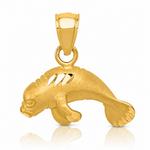 14K Manatee Pendant - Lifestyle View