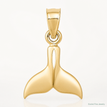 14K 3D Whale Tail Pendant - Lifestyle View