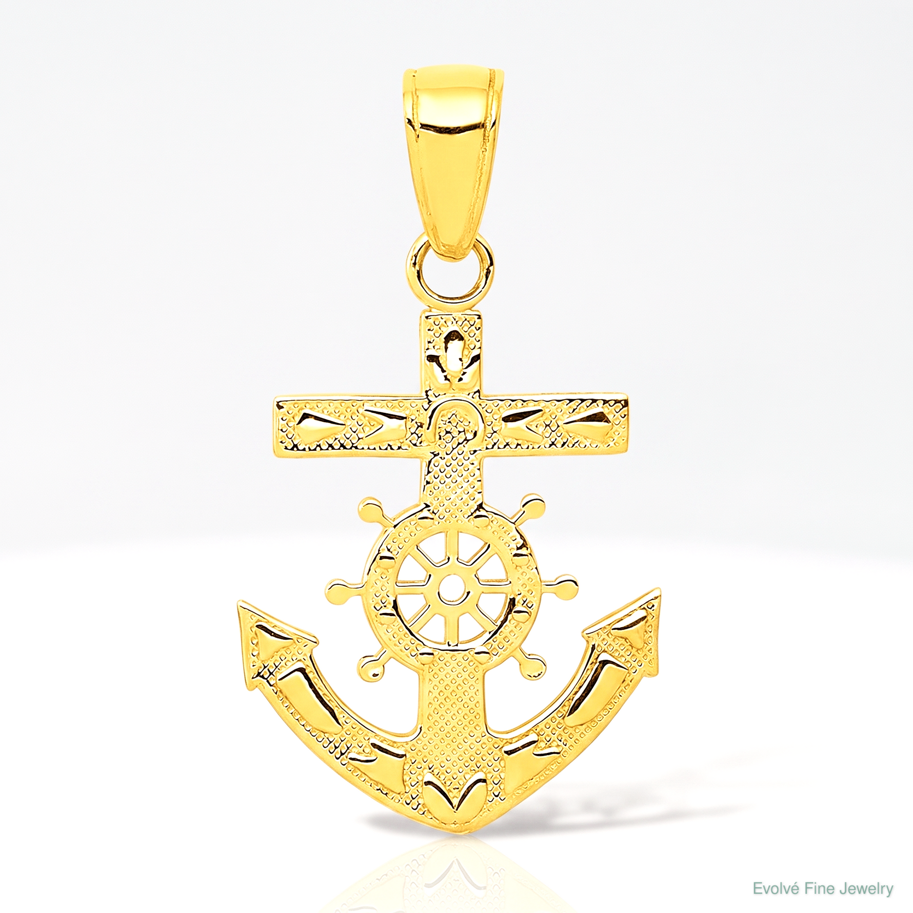 14k Mariner's Cross Pendant - Lifestyle View