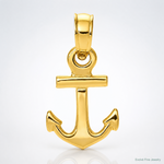 14k Mini Anchor Pendant - Lifestyle View