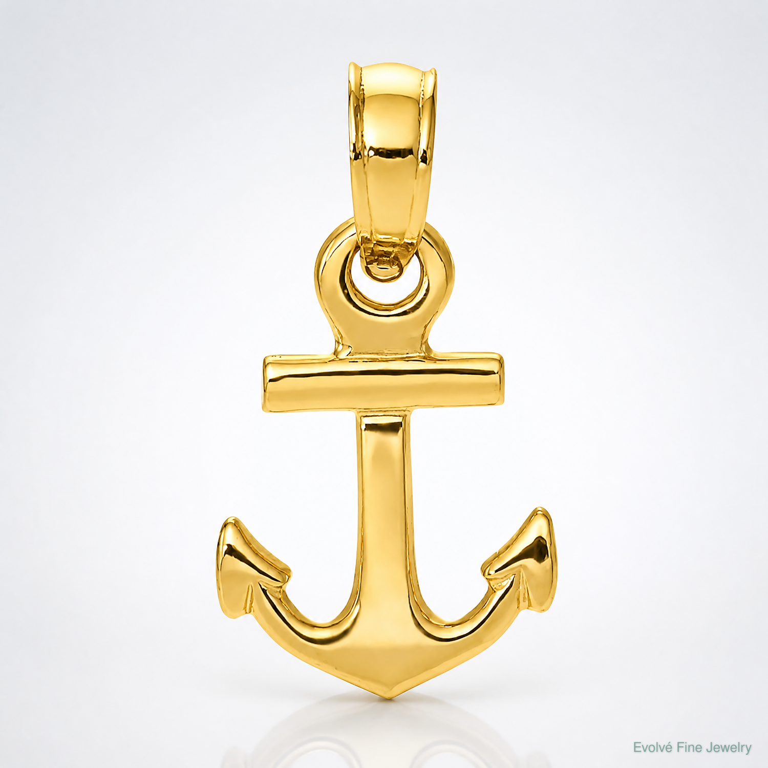 14k Mini Anchor Pendant - Lifestyle View