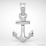 14k White Gold Mini Anchor Pendant - Lifestyle View