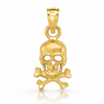 14K Skull and Cross Bones Pendant - Lifestyle View