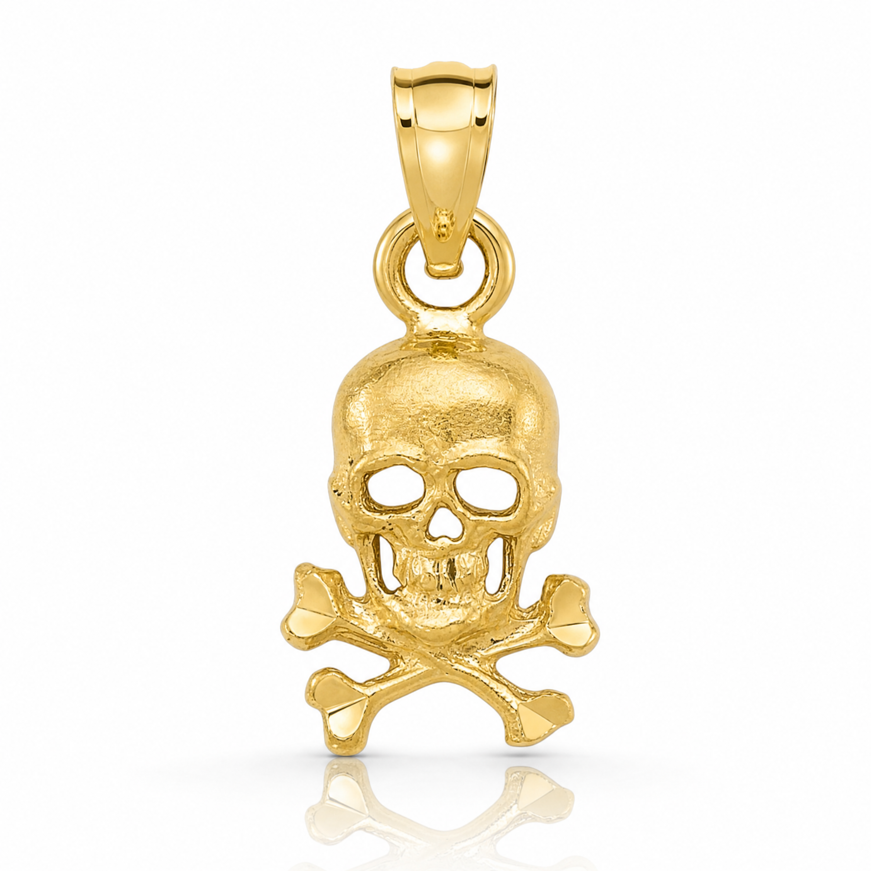 14K Skull and Cross Bones Pendant - Lifestyle View
