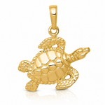 14k Sea Turtle Pendant - Lifestyle View
