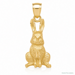 14K Diamond-cut Rabbit Pendant - Lifestyle View