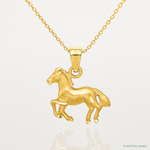 14K Diamond-cut Horse Pendant - Lifestyle View