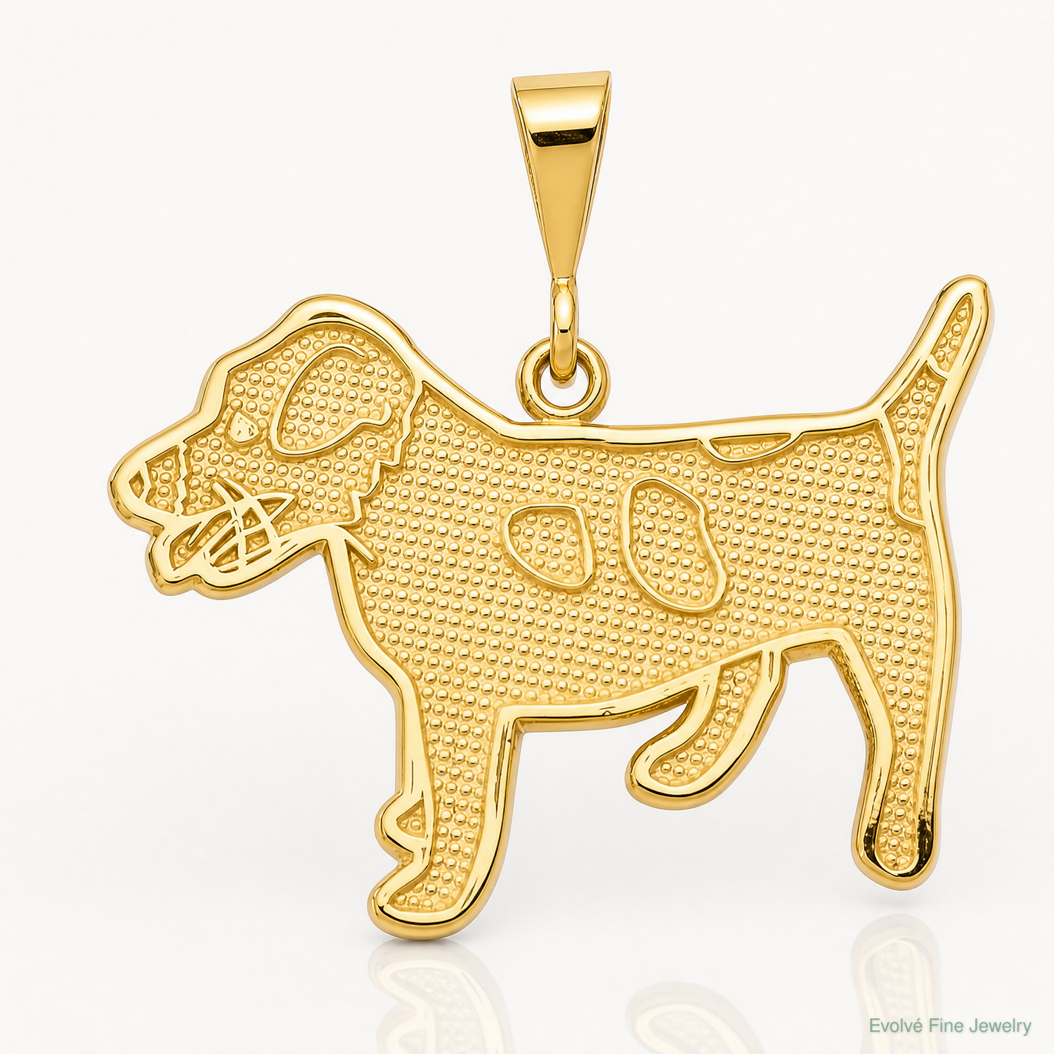 14k Jack Russell Terrier Dog Pendant - Lifestyle View