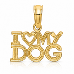 14k I HEART MY DOG Charm - Lifestyle View