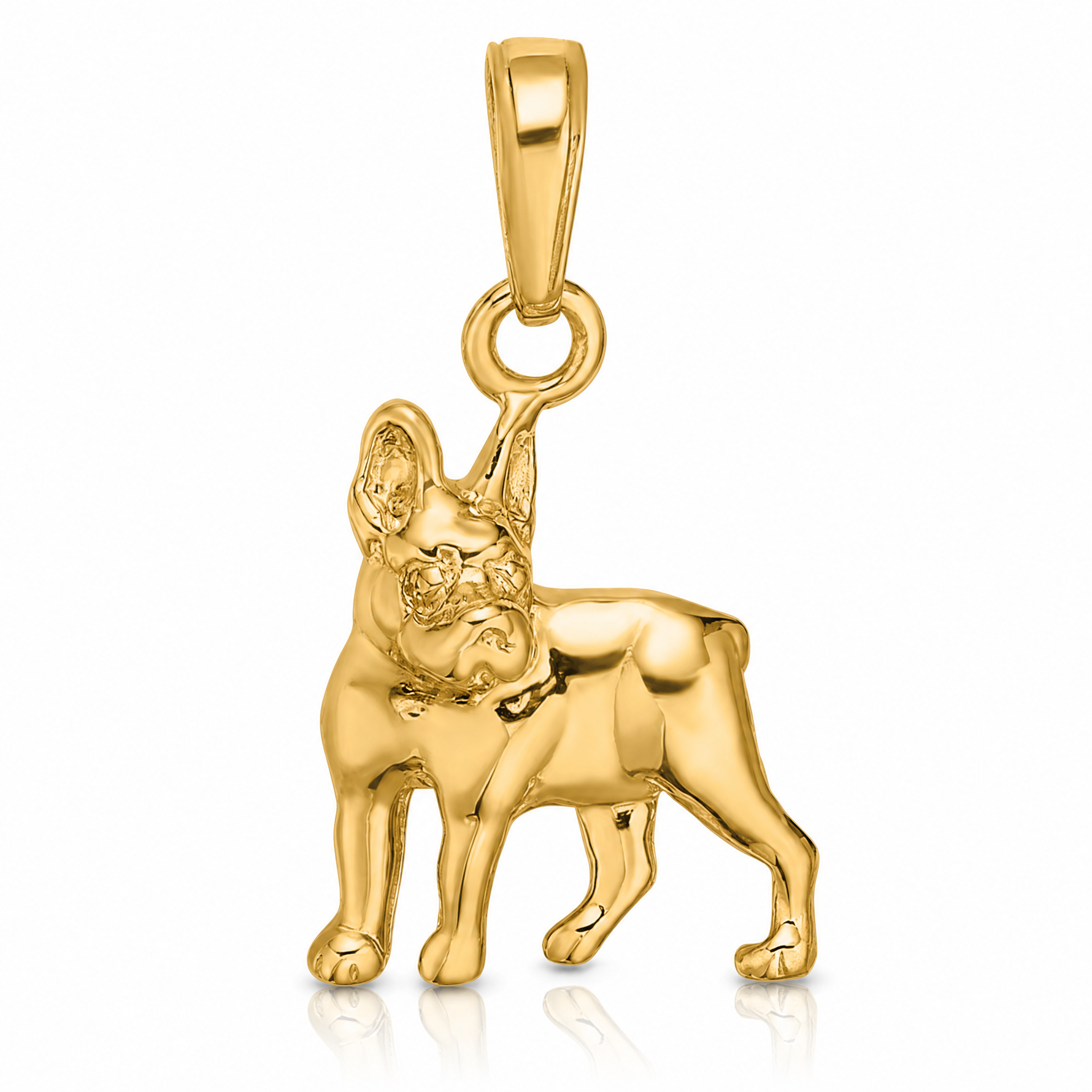 14k Boston Terrier Dog Pendant - Lifestyle View