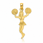 14k Cheerleader with Pom-Poms Charm - Lifestyle View