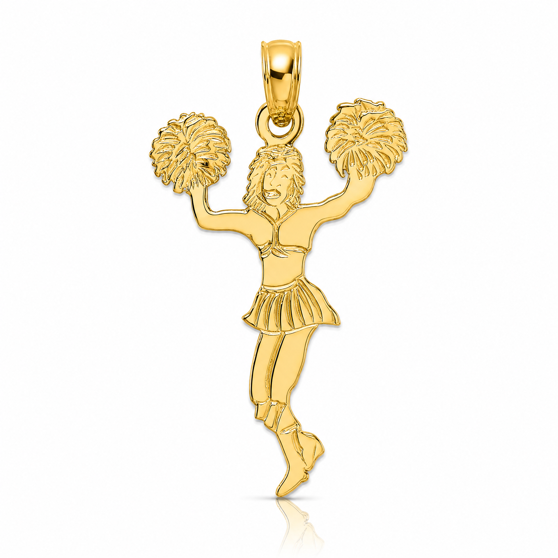 14k Cheerleader with Pom-Poms Charm - Lifestyle View